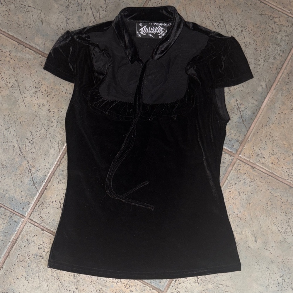 Killstar Black Velvet Blouse